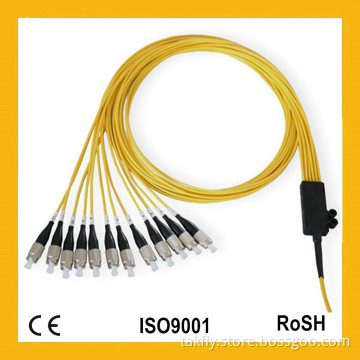 12cores Single Mode 2.0mm Break out FC Fiber Optic/Pigtail